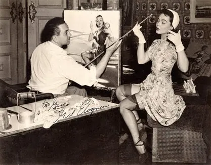 gil elvgren working in studio