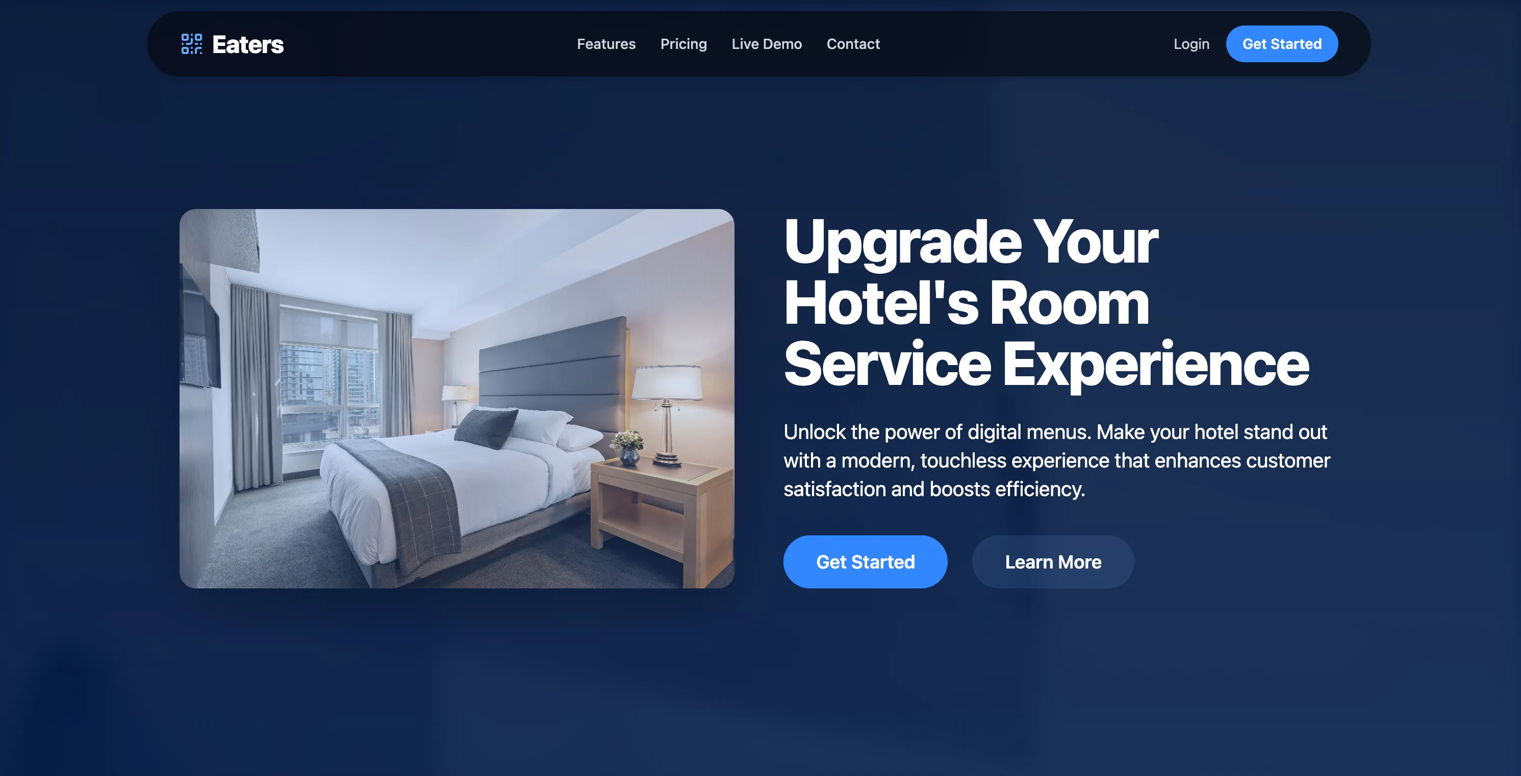 hotel landing page
