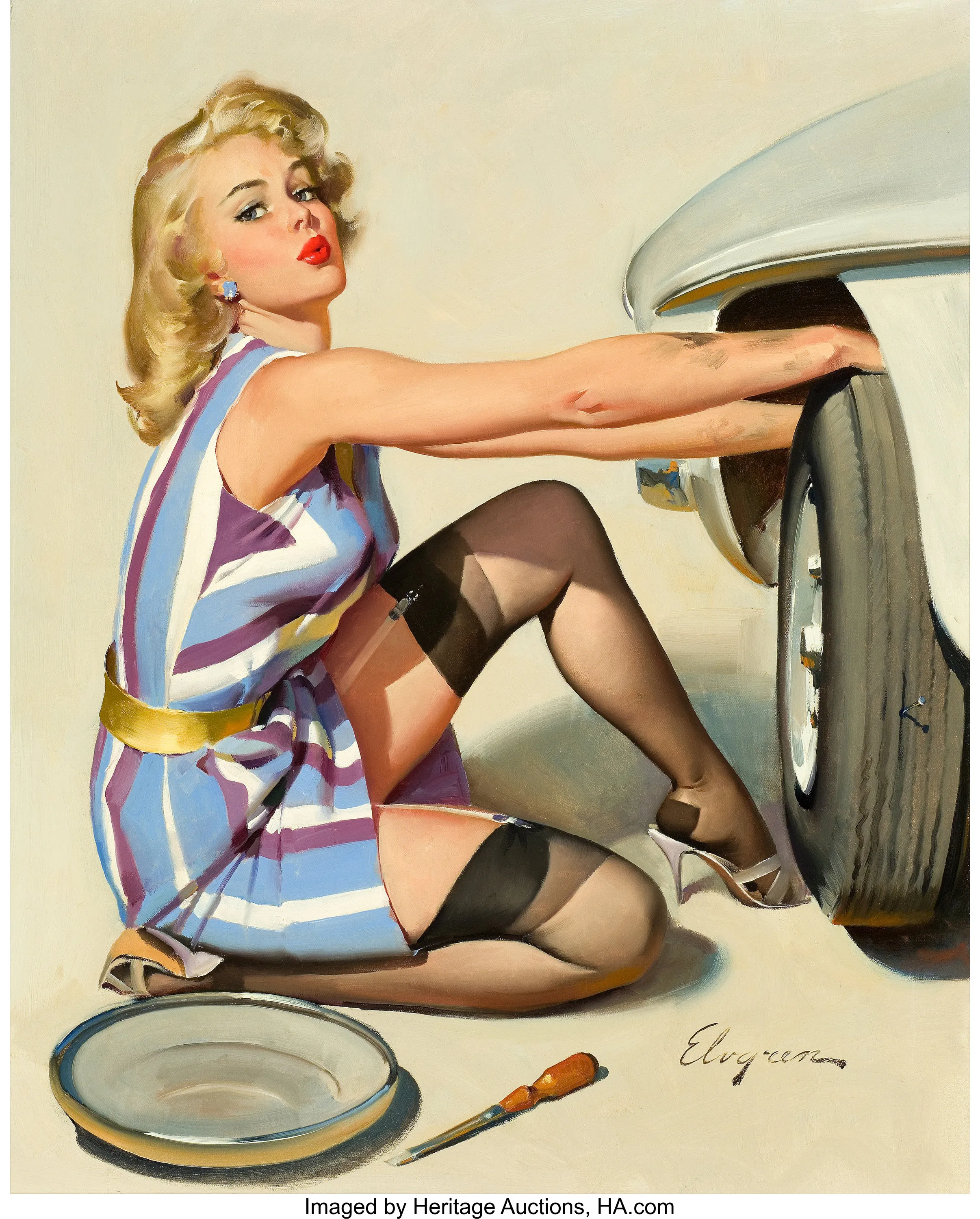 pin-up painting by gil elvgren