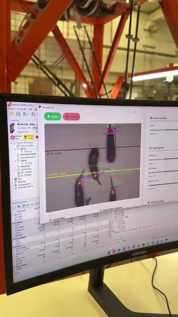 cutting robot in action